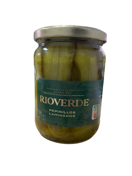 PEPINILLOS AGRIDULCES EN LAMINAS 520 GR. "RIOVERDE"