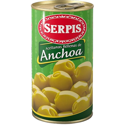 ACEITUNAS RELLENAS DE ANCHOA 350 GR. SERPIS