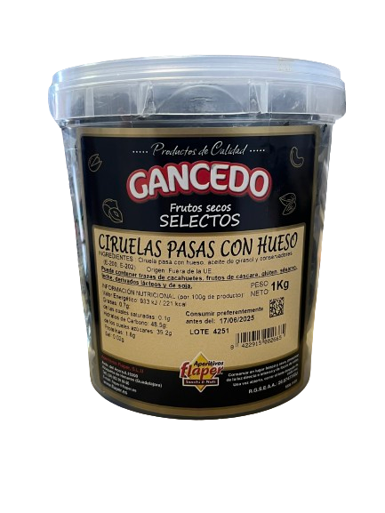 CIRUELAS PASAS CON HUESO 1 KG