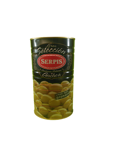 [2651] ACEITUNA RELLENA DE ANCHOA, GRAN SELECCIÓN "SERPIS" 1,525 KG.