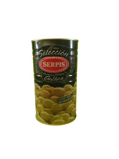 ACEITUNA RELLENA DE ANCHOA, GRAN SELECCIÓN "SERPIS" 1,525 KG.