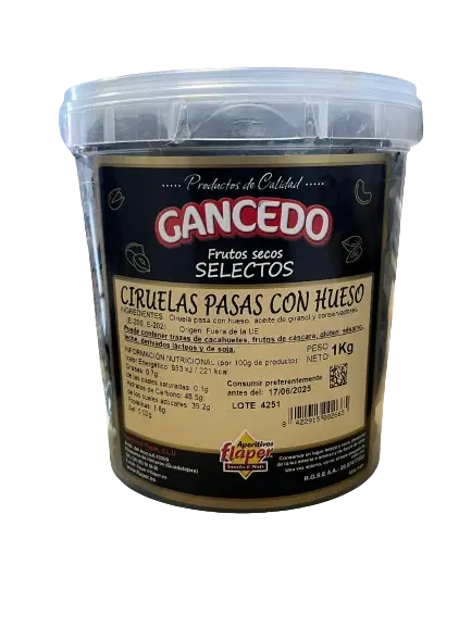 CIRUELAS PASAS CON HUESO 1 KG