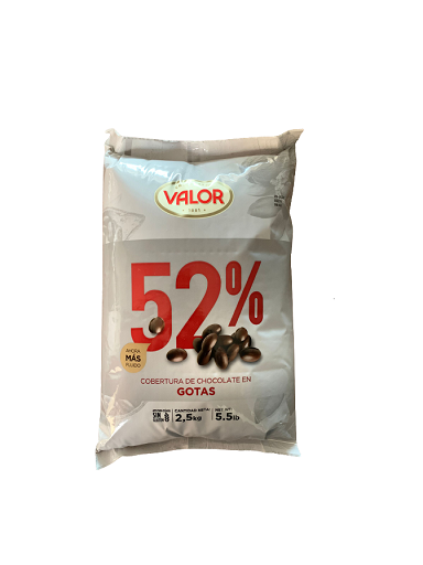 COBERTURA CHOCOLATE NEGRO 52% VALOR 2,5 KG.
