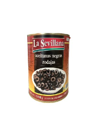 ACEITUNA NEGRA RODAJAS 3 KG