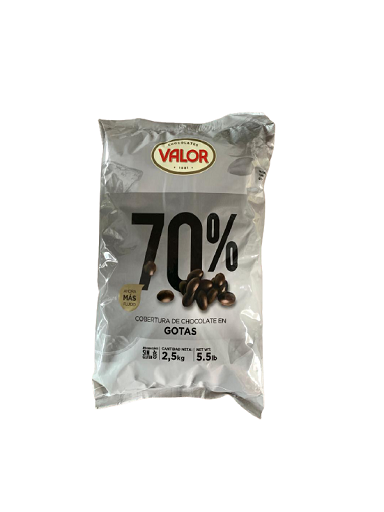 COBERTURA CHOCOLATE NEGRO "VALOR" 70% 2,5 KG.