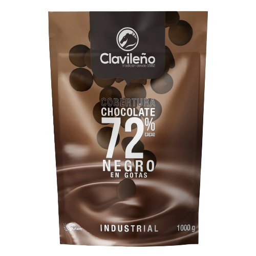 COBERTURA CHOCOLATE NEGRO "CLAVILEÑO" 72% 1 KG.