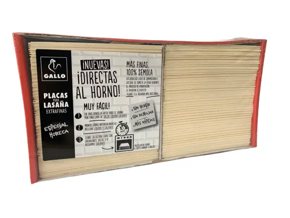 PLACAS LASAÑA DIRECTAS AL HORNO (300 UDS.- 4,2 KG.)