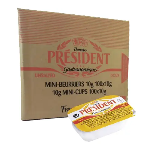 [PR/06037] MANTEQUILLA MICRO TARRINA 100X10G "PRESIDENT"